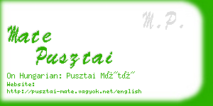 mate pusztai business card